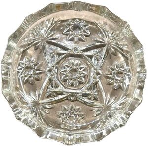 Anchor Hocking Star Crystal Cut Glass Ashtray
